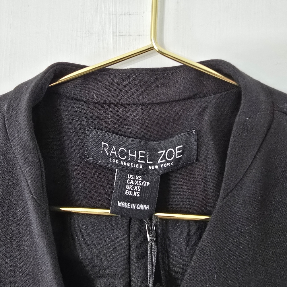Rachel Zoe Open Front Longline Tunic Length Collarless Crepe Ponte Vest NWT XS - Picture 7 of 14